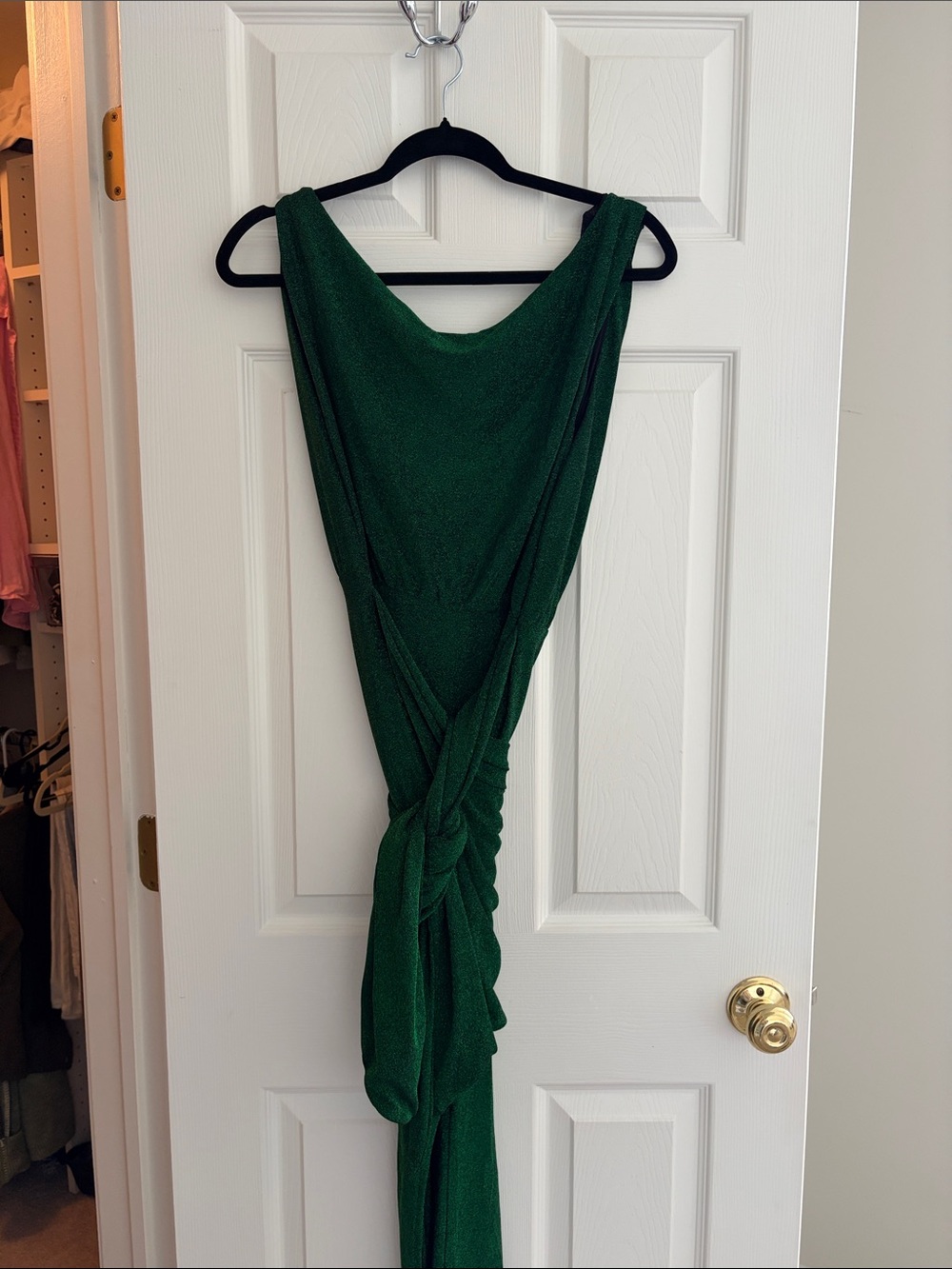 Petal & Pup - Elegant Green Draped Women's Dress - Worn Once